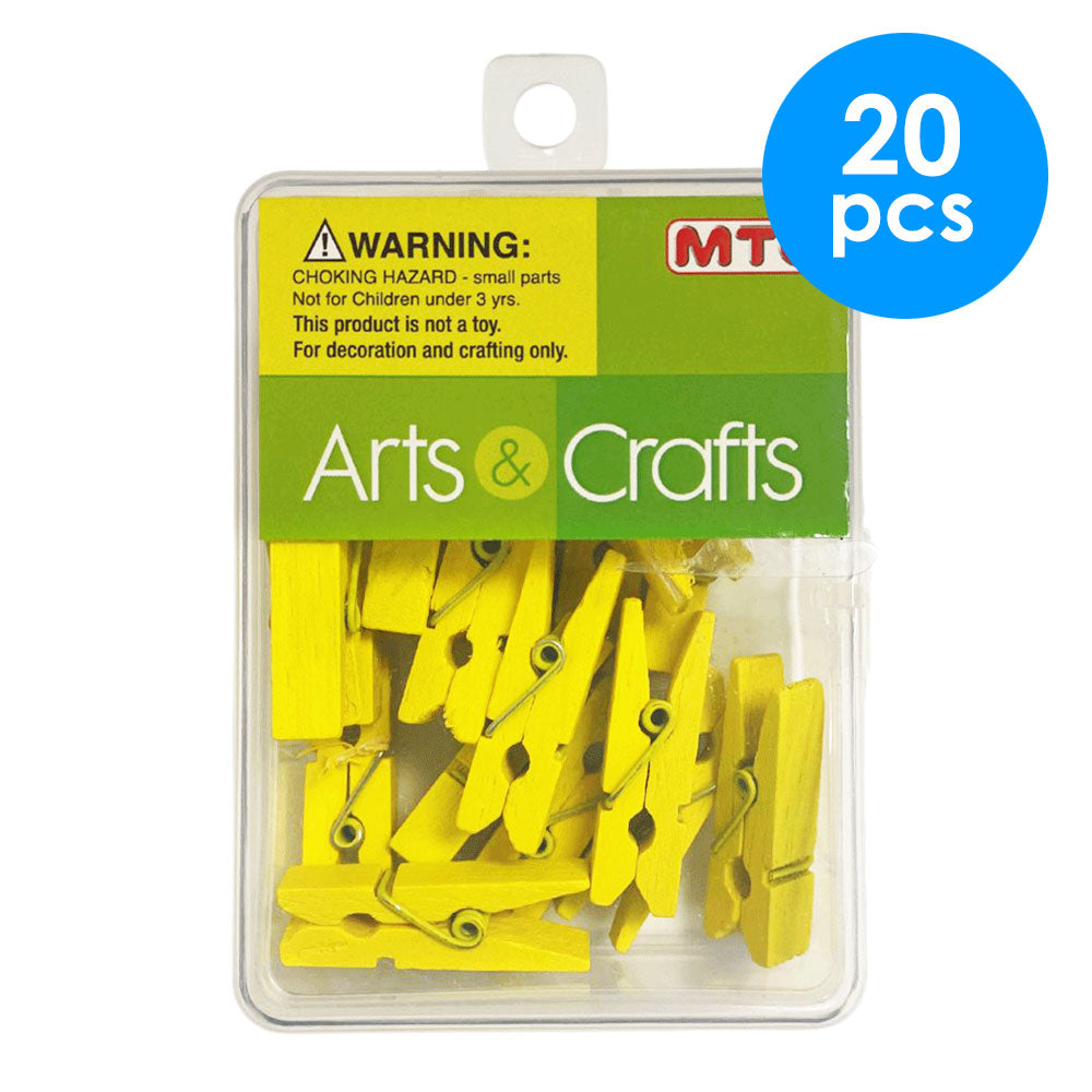 20 Pcs. 1.5 In Wood Clothes Pins - Yellow (24 Packs)