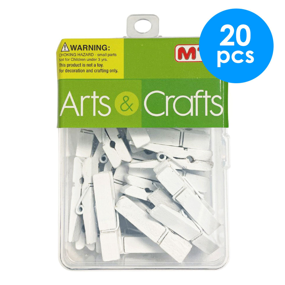 20 Pcs. 1.5 In Wood Clothes Pins - White (24 Packs)