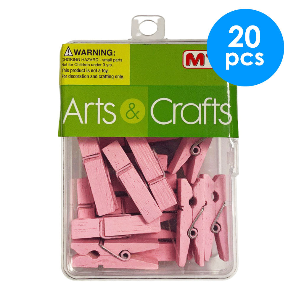 20 Pcs. 1.5 In Wood Clothes Pins - Pink (24 Packs)