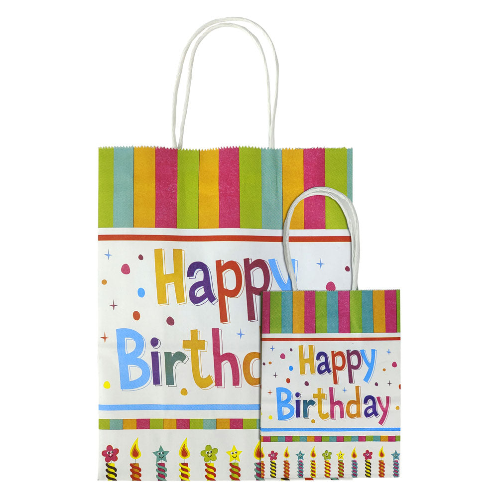 2 Pcs. Birthday Delight Kraft Bag - Assorted (24 Packs)