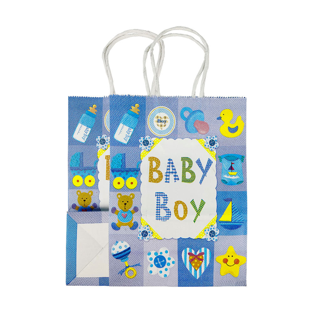 2 Pcs. Baby Boy Kraft Bag - Medium (24 Packs)