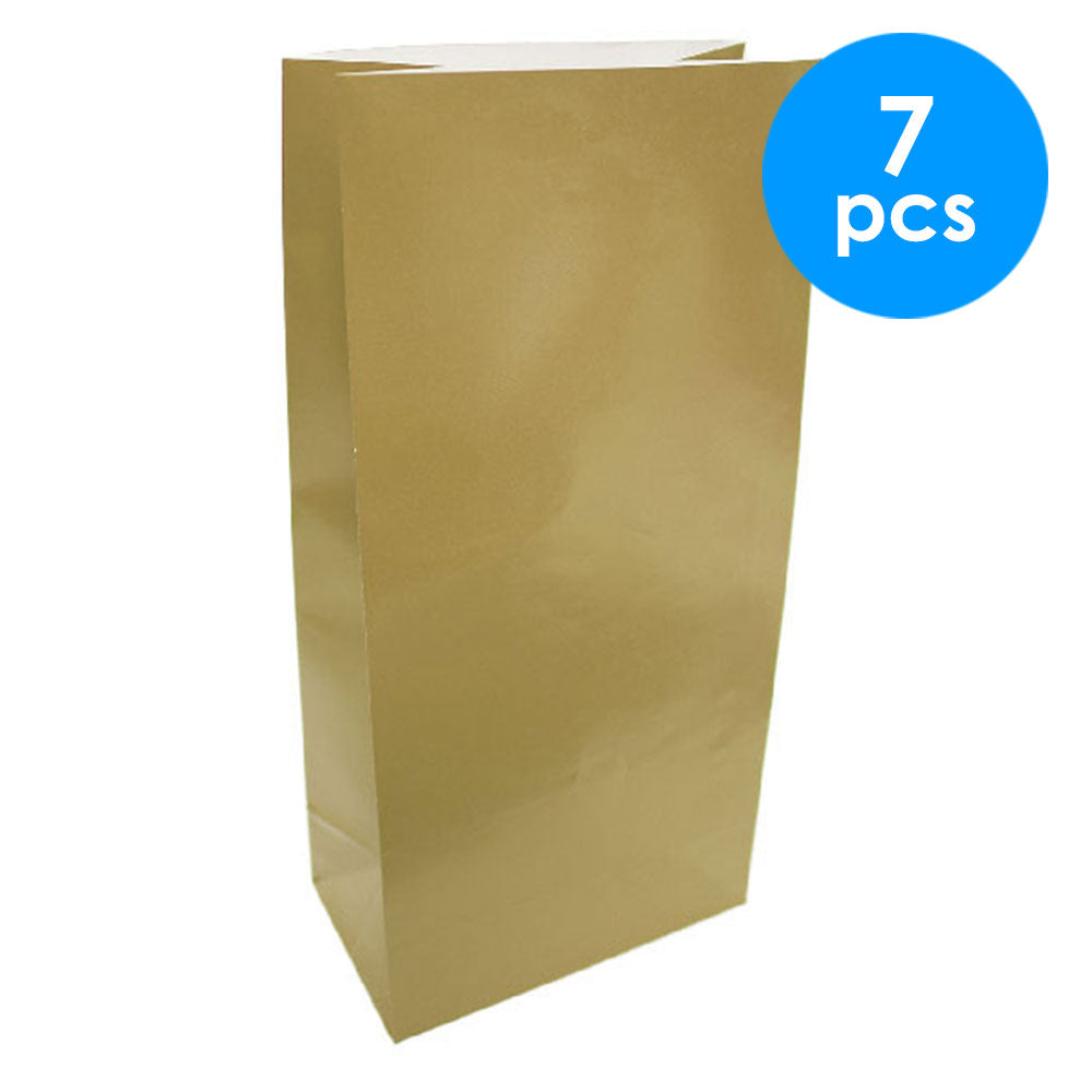 7 Pcs.  Large Paper Treat Bag-Kraft (24X13X8Cm) (24 Packs)