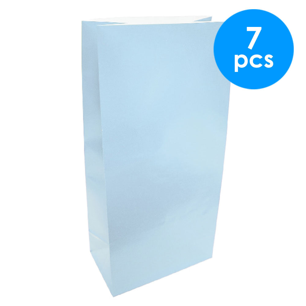 7 Pcs.  Large Paper Treat Bag-Light Blue (24X13X8Cm) (24 Packs)