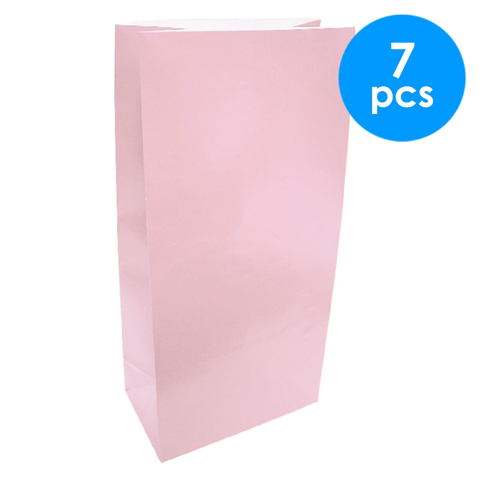 7 Pcs.  Large Paper Treat Bag-Pink (24X13X8Cm) (24 Packs)