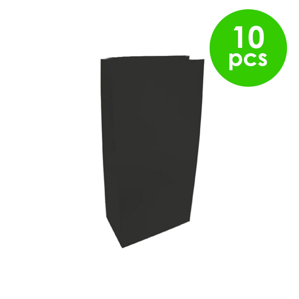 10 Pcs. Small Paper Treat Bag - Black (18x9x5.5 Cm) (24 Packs)