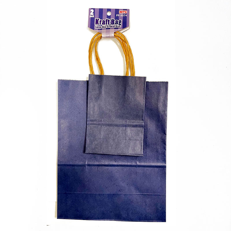 2 Pcs. Blue Kraft Bag - Assorted (24 Packs)