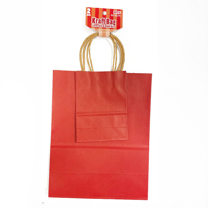 2 Pcs. Red Kraft Bag - Assorted (24 Packs)