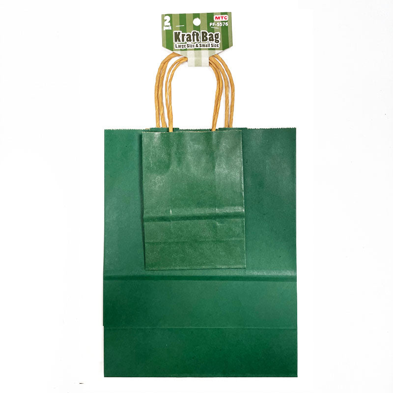 2 Pcs. Green Kraft Bag - Assorted (24 Packs)