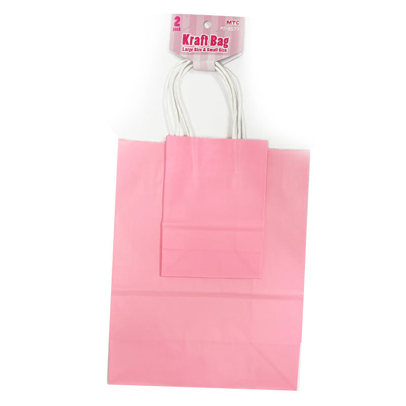 2 Pcs. Pink Kraft Bag - Assorted (24 Packs)