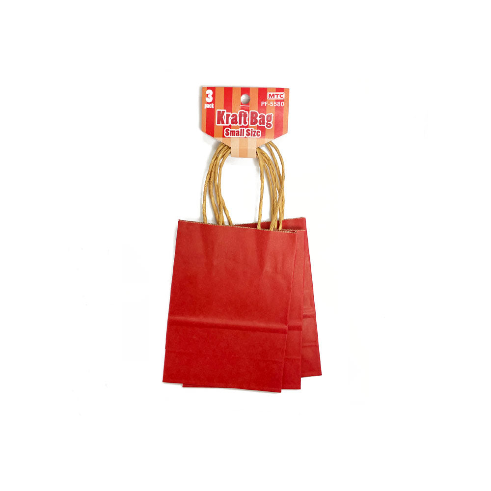 3 Pcs. Red Kraft Bag - Small (24 Packs)