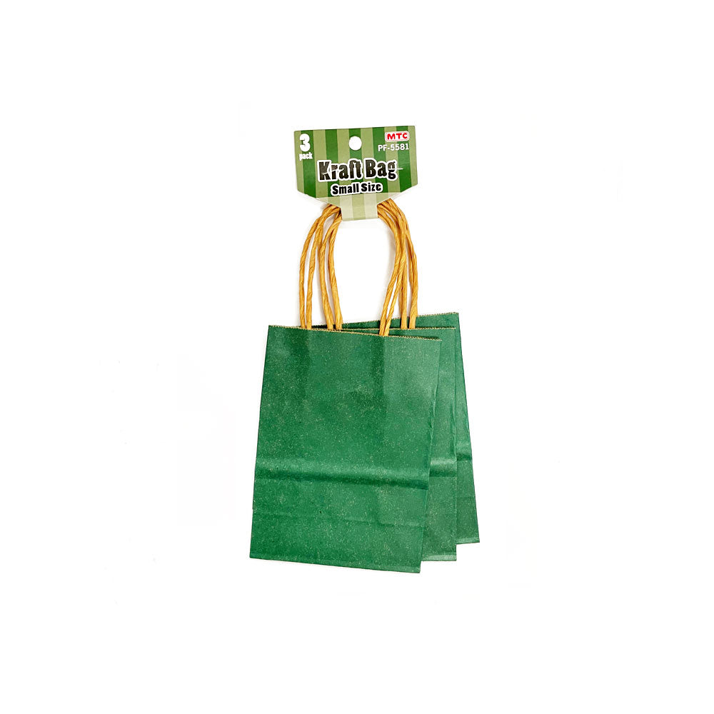 3 Pcs. Green Kraft Bag - Small (24 Packs)