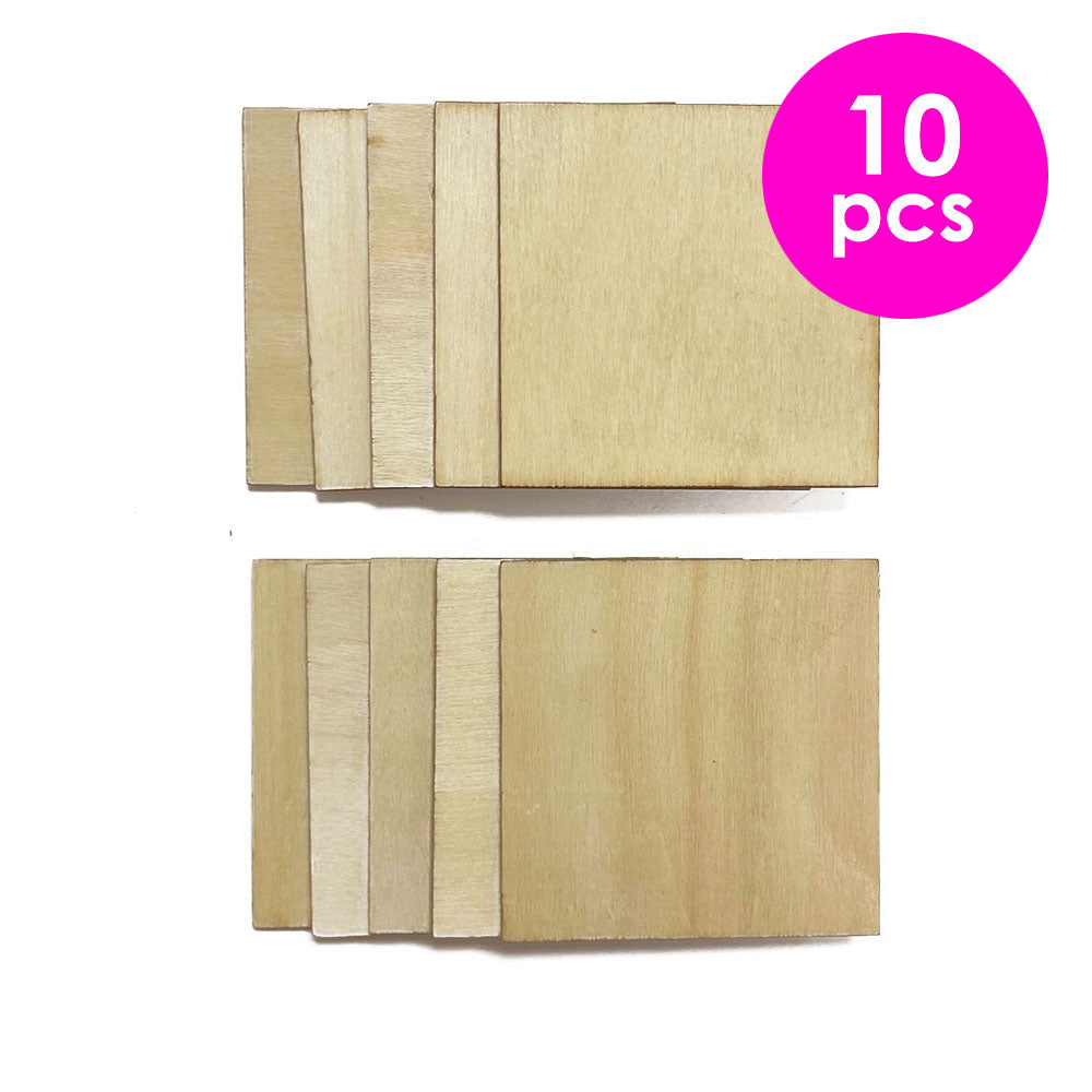 10 Pcs. 5x5 Cm Unfinished Square Wood Cutouts (24 Packs)