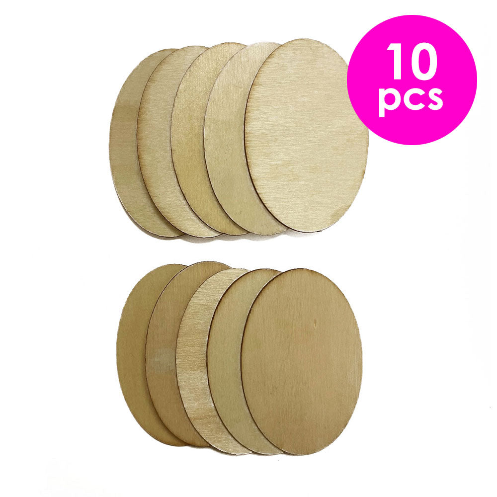 10 Pcs. 4x6 cm Unfinished Oval Wood Cutouts (24 Packs)