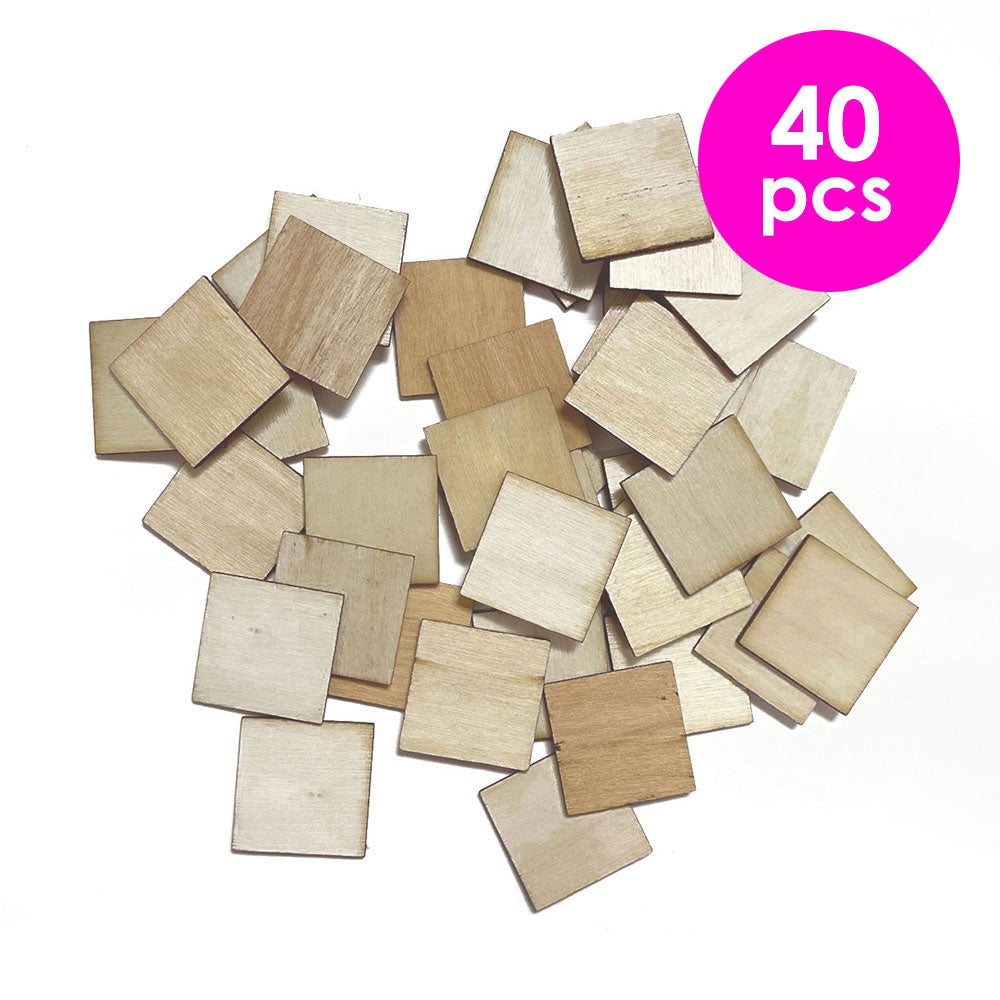 40 Pcs. Cm Unfinished Square Wood Cutouts (24 Packs)