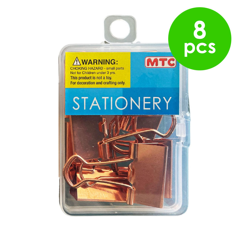 8 Pcs. 25 Mm Binder Clips - Rose Gold (24 Packs)