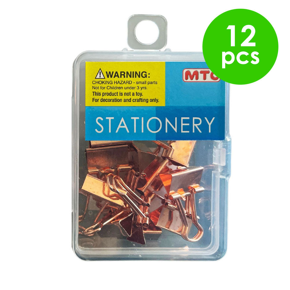 12 Pcs. 15 Mm Binder Clips - Rose Gold (24 Packs)