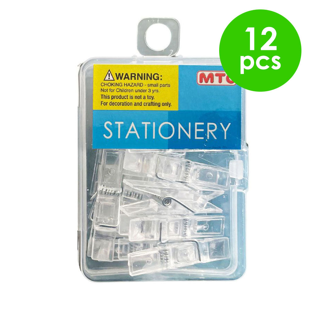 12 Pcs.  3.5x0.7Cm Transparent Clothes Pins - Clear (24 Packs)