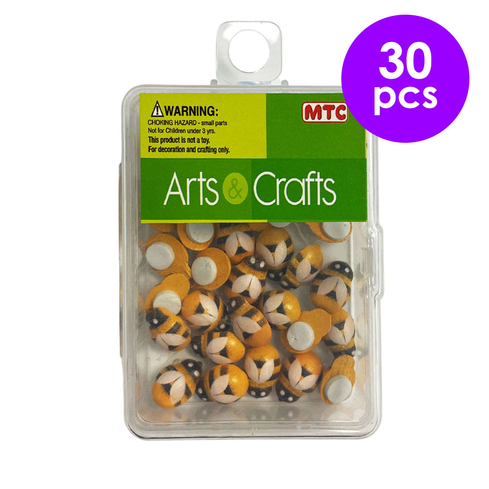 30 Pcs. 10x14 mm  Painted Bees (24 Packs)