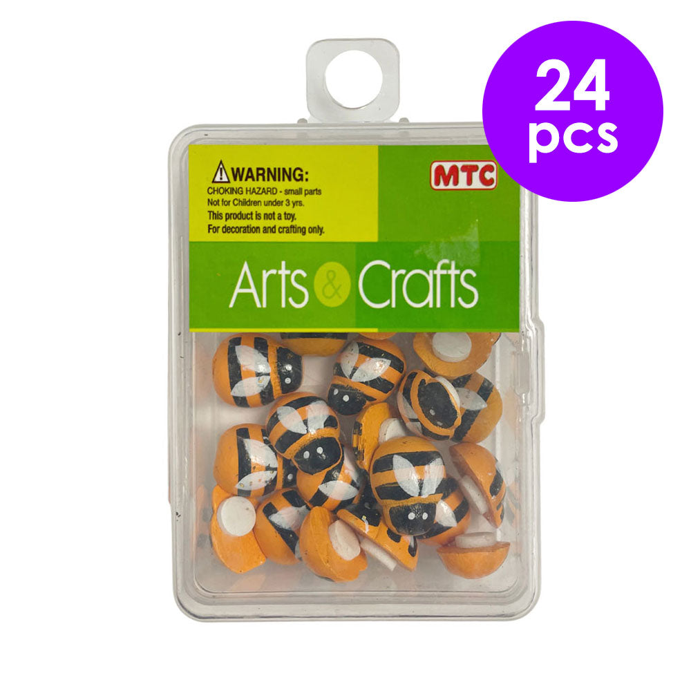 24 Pcs. 12x15 mm  Painted Bees (24 Packs)