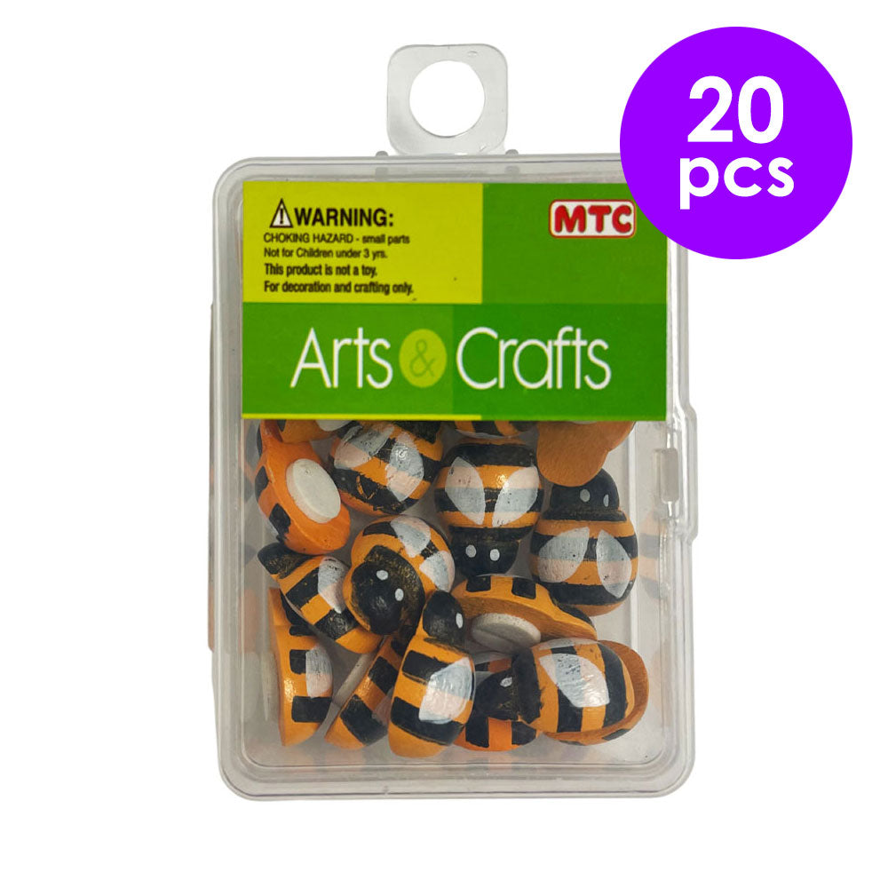 20 Pcs. 14x19 mm  Painted Bees (24 Packs)