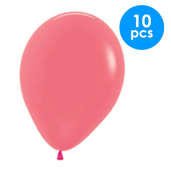 10 Pcs. 12" Pastel Balloons - Red (24 Packs)