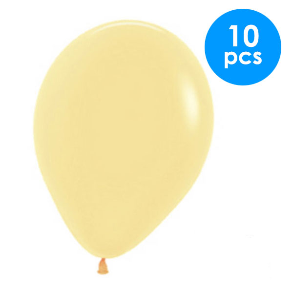 10 Pcs. 12" Pastel Balloons - Yellow (24 Packs)