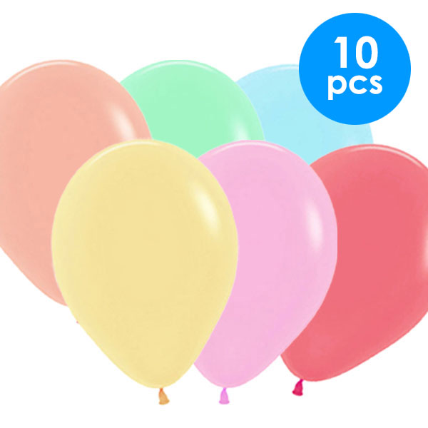 10 Pcs. 12" Pastel Balloons - Assorted (24 Packs)