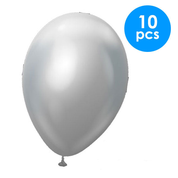 10 Pcs. 12" Pearlized Balloons - Silver (24 Packs)