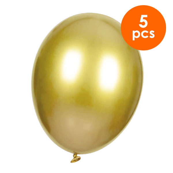 5 Pcs. 12" Metallic Balloons - Gold (24 Packs)