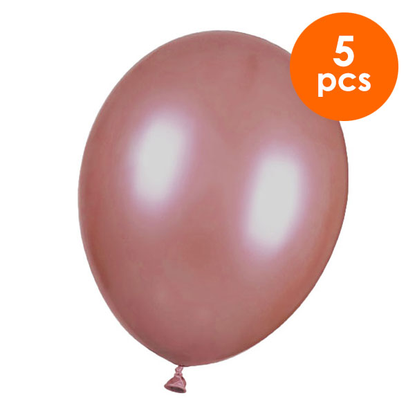 5 Pcs. 12" Metallic Balloons - Rose Gold (24 Packs)