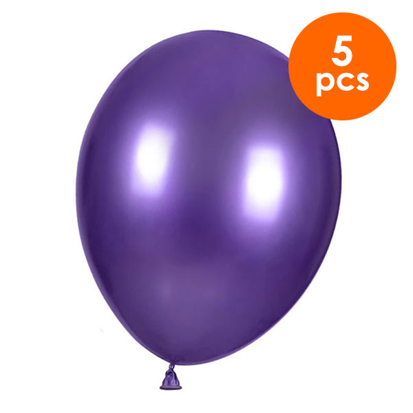 5 Pcs. 12" Metallic Balloons - Purple (24 Packs)