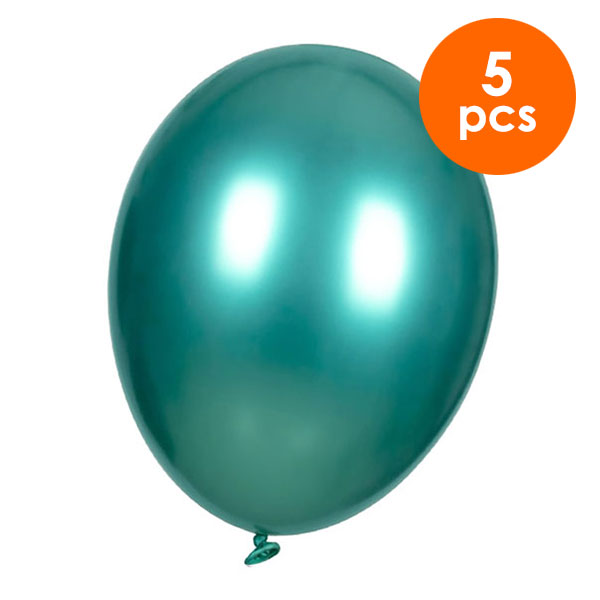 5 Pcs. 12" Metallic Balloons - Green (24 Packs)