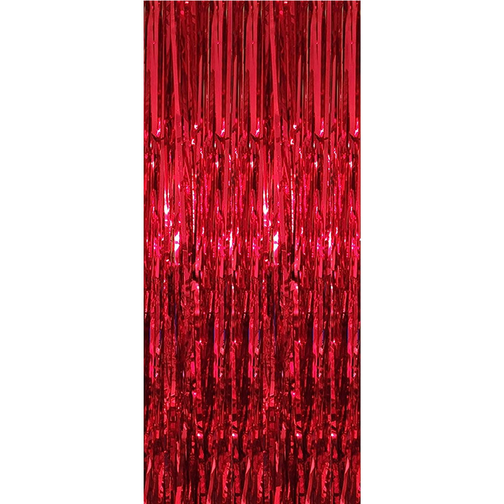 1x2m Foil Fringe Curtain - Red (24 Packs)