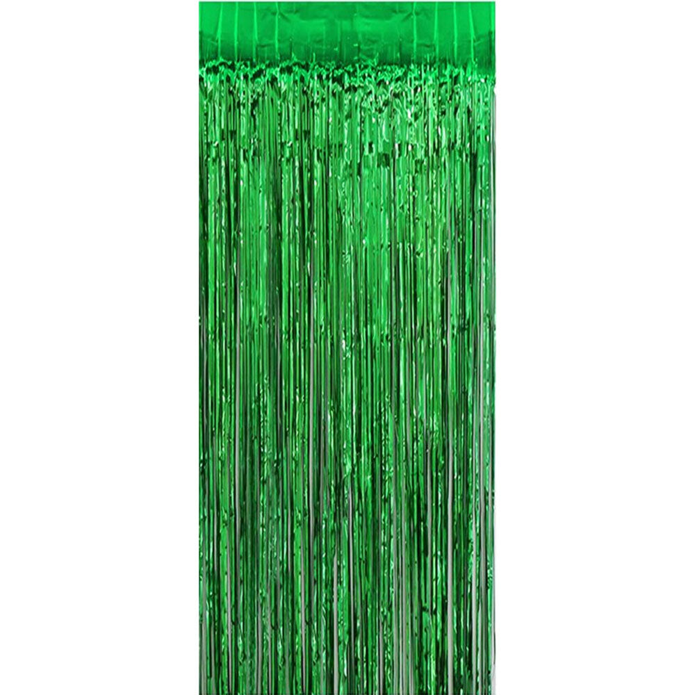 1x2m Foil Fringe Curtain - Green (24 Packs)