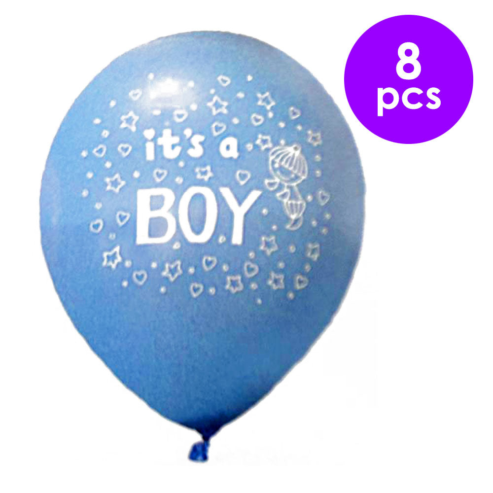 8 Pcs. 12" Printed Its A Boy Balloon - Blue (24 Packs)