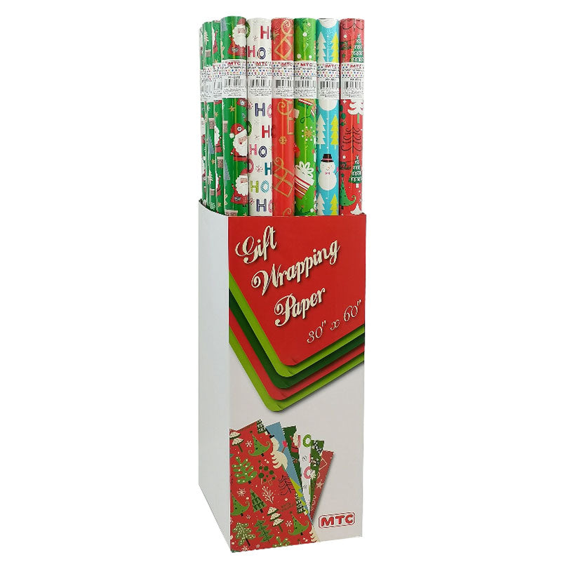 30"x60" Colorful Xmas Wrapping Paper - Assorted (72 Rolls)