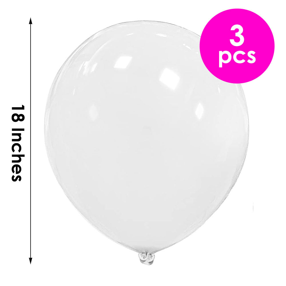 3 Pcs. 18" Bright Balloons - White (24 Packs)