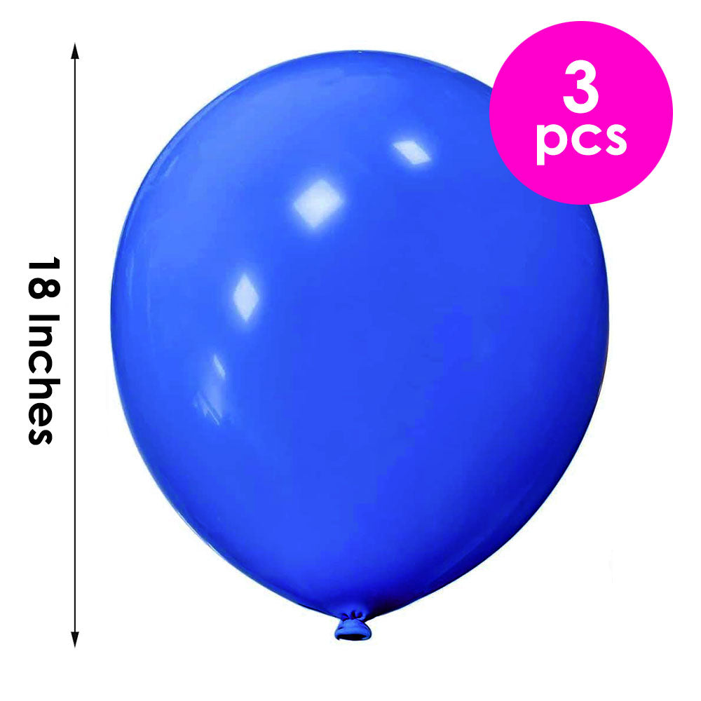 3 Pcs. 18" Bright Balloons - Blue (24 Packs)
