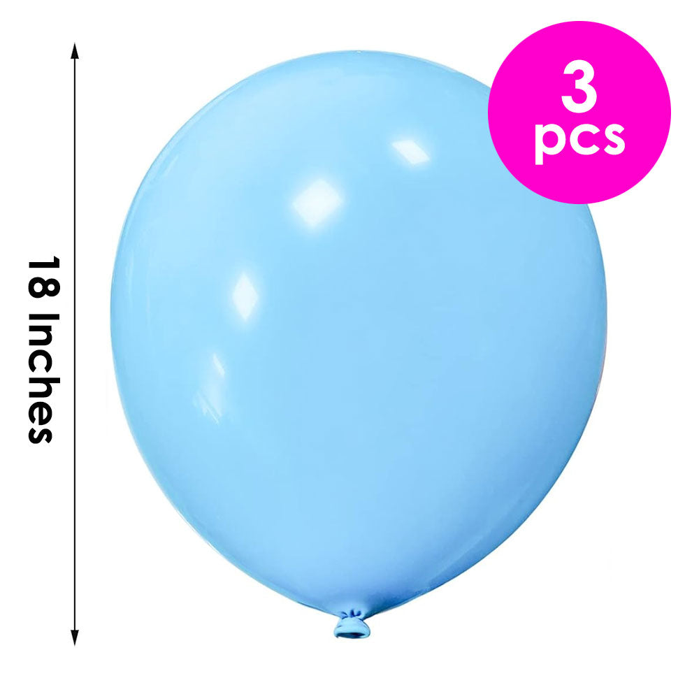 3 Pcs. 18" Bright Balloons - Light Blue (24 Packs)