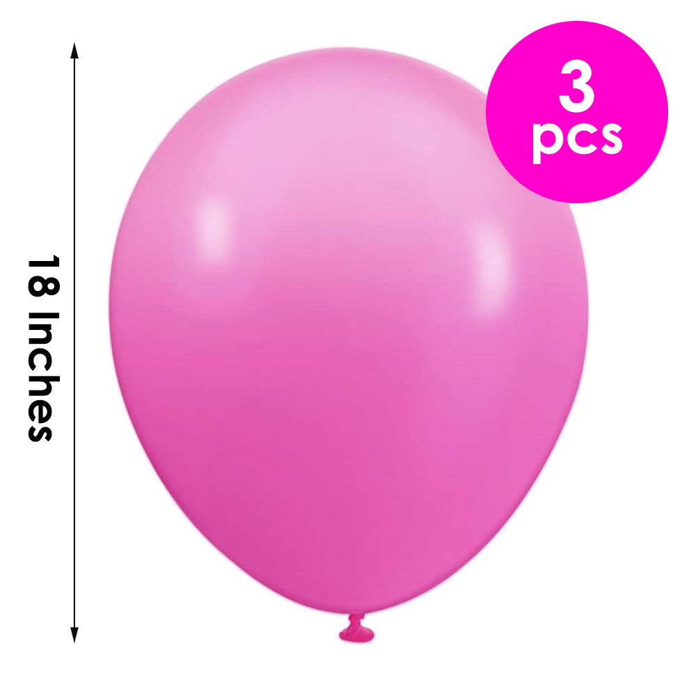 3 Pcs. 18" Bright Balloons - Pink (24 Packs)