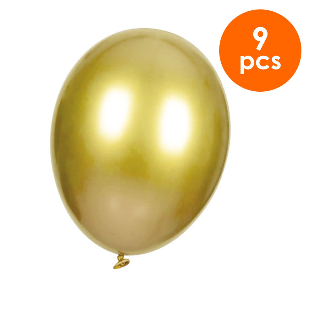 9 Pcs. 10" Metallic Balloons - Gold (24 Packs)