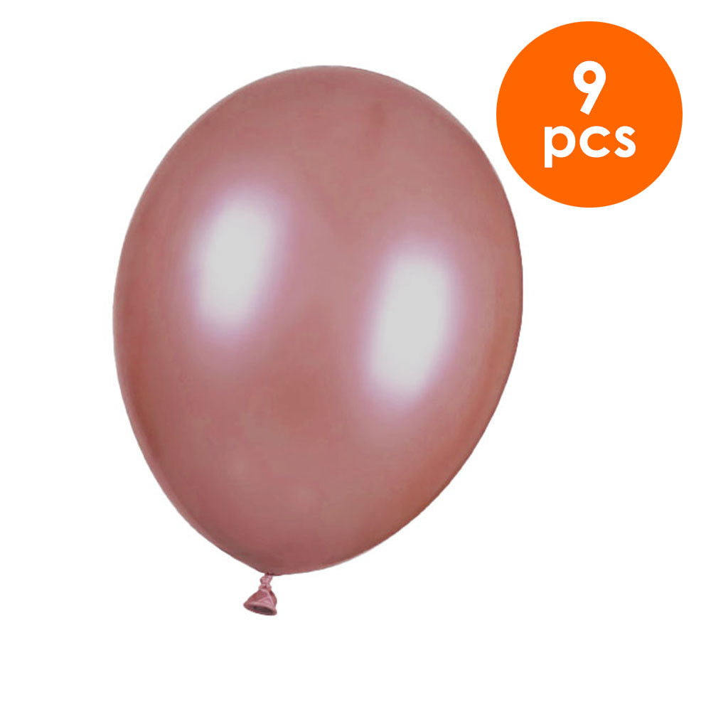 9 Pcs. 10" Metallic Balloons - Rose Gold (24 Packs)