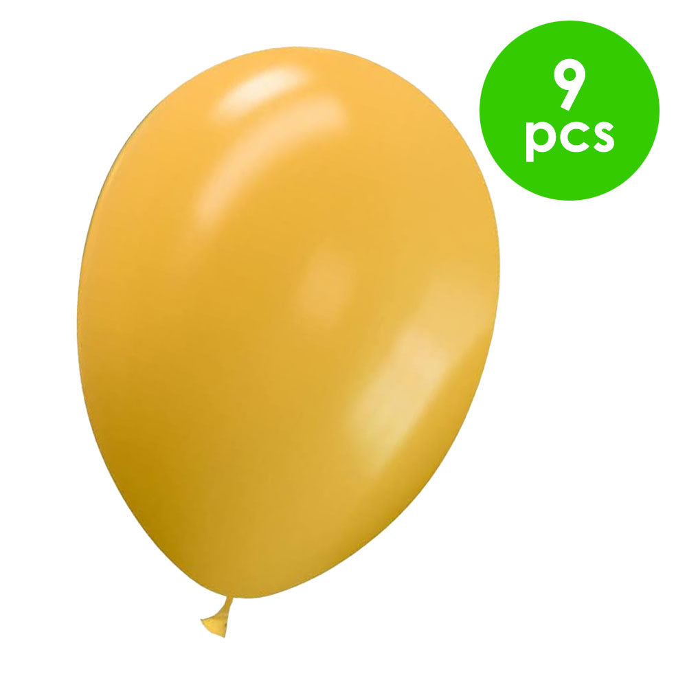 9 Pcs.  12" Antique Balloons - Yellow (24 Packs)