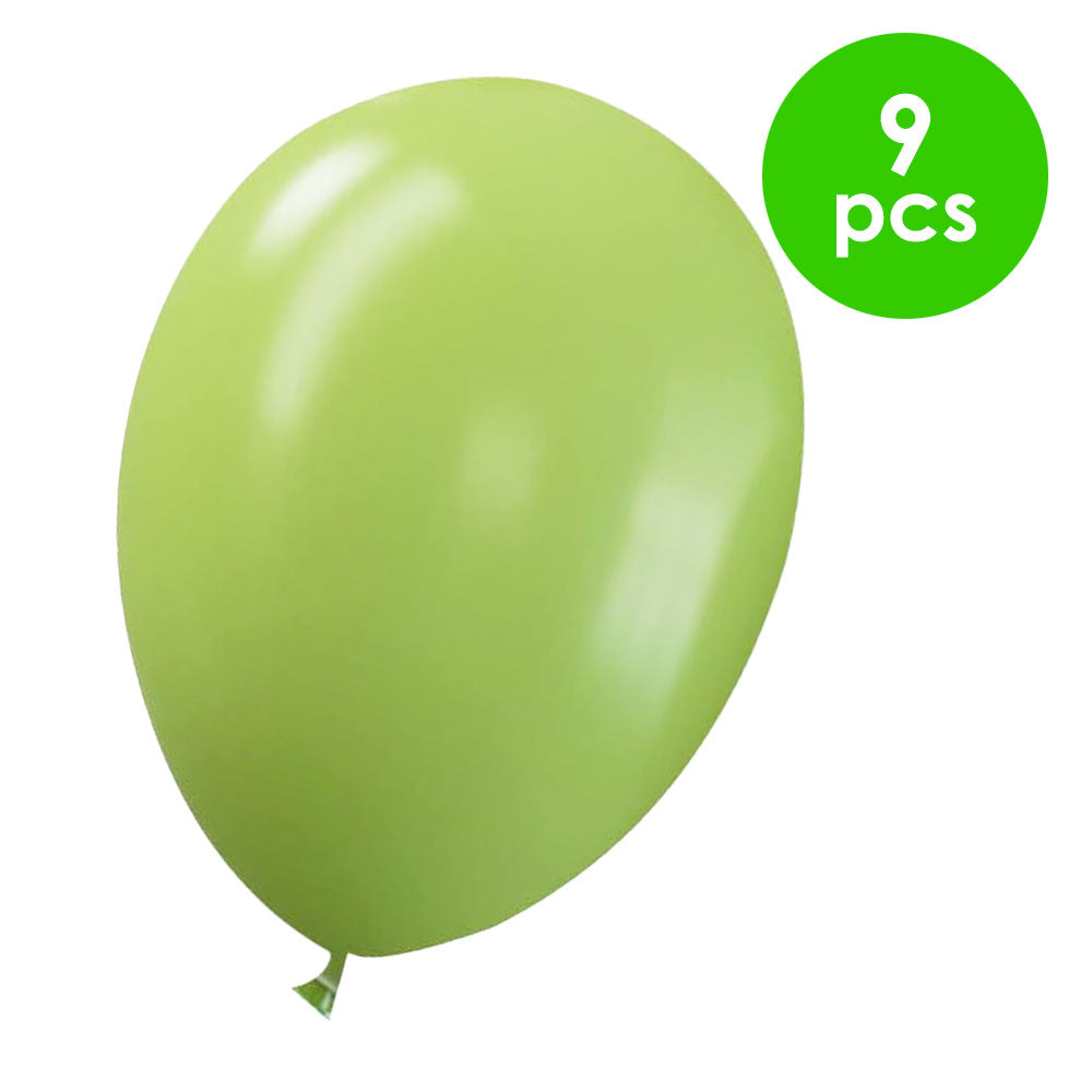 9 Pcs. 12" Antique Balloons - Lime Green (24 Packs)