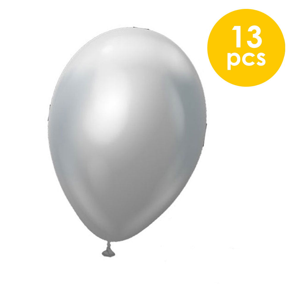 13 Pcs. 10" Pearlized Balloons - Silver (24 Packs)