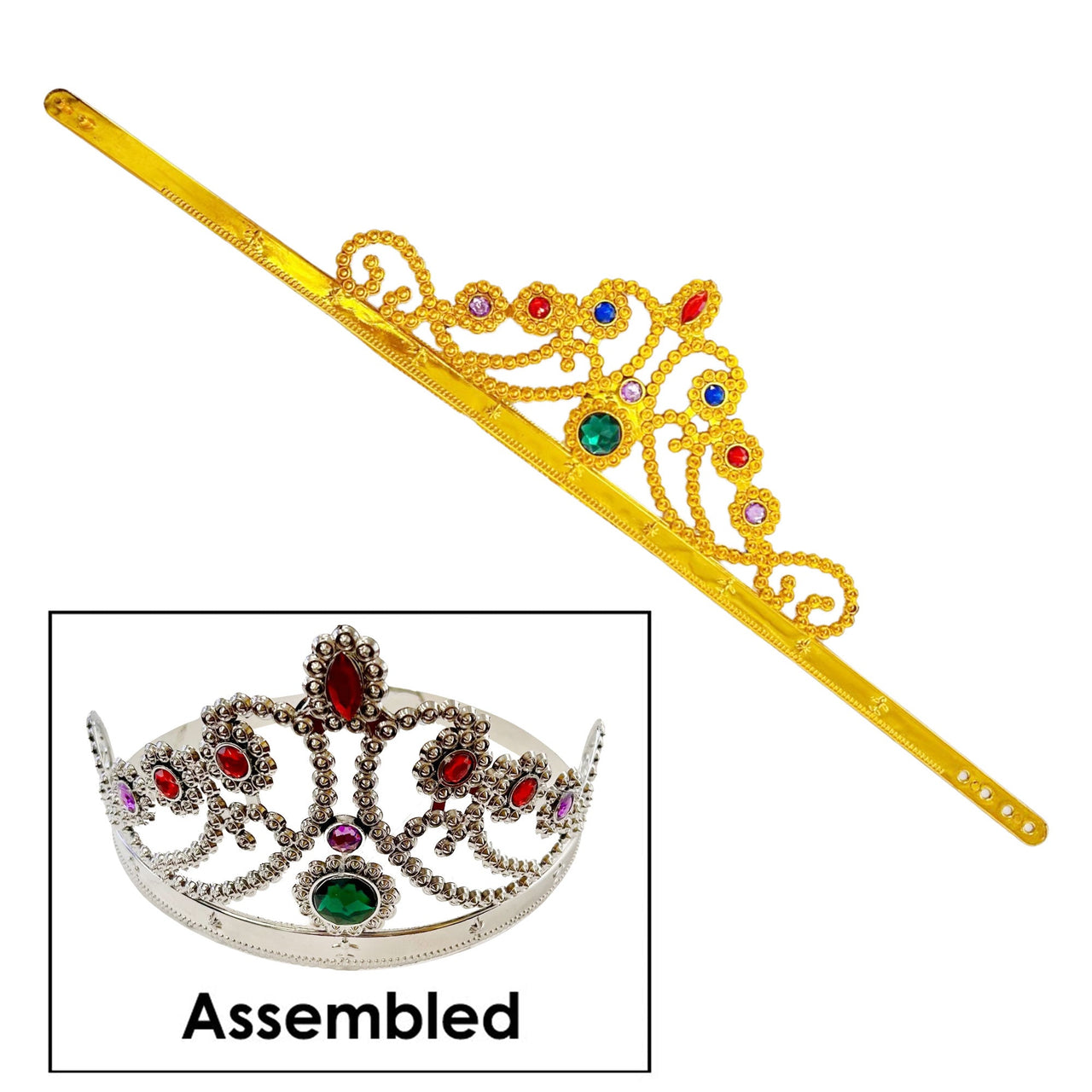 Plastic Queen Crown - Assorted (24 Packs)