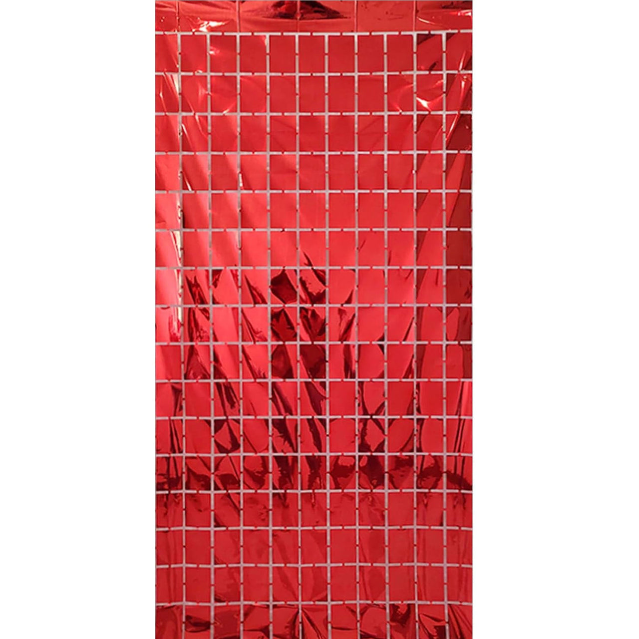 1x2m Foil Disco Curtain - Red (24 Packs)