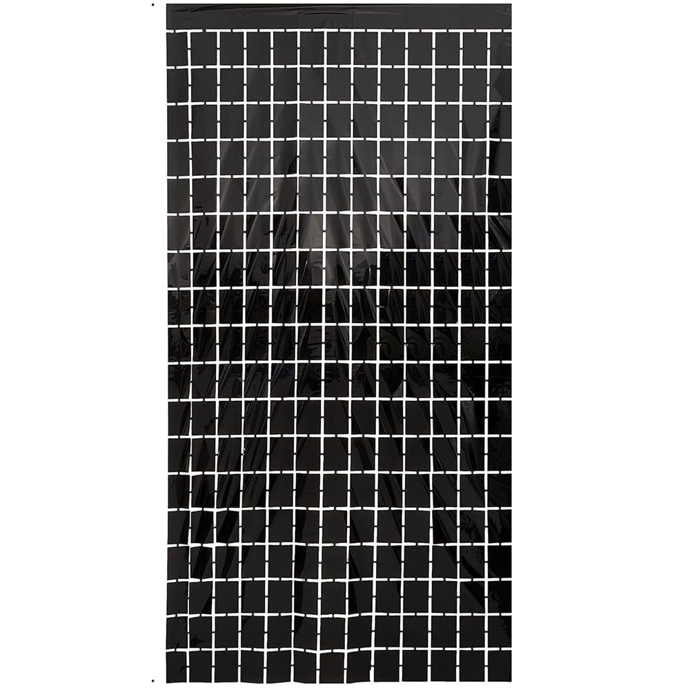 1x2m Foil Disco Curtain - Black (24 Packs)