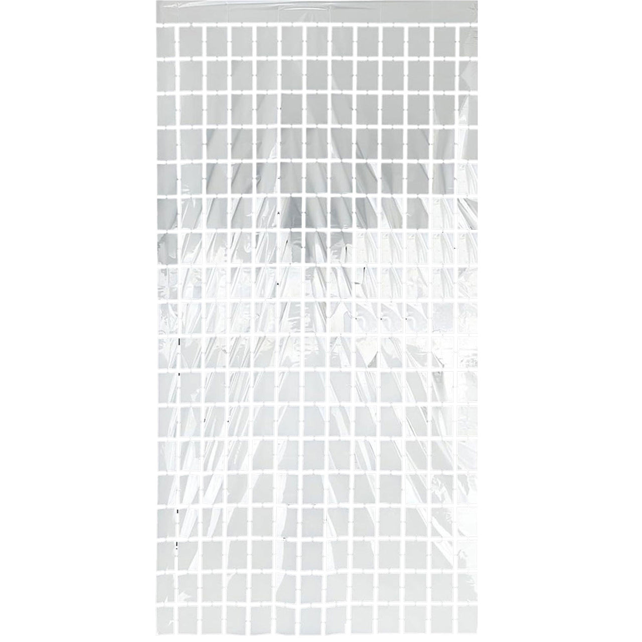 1x2m Foil Disco Curtain - White (24 Packs)