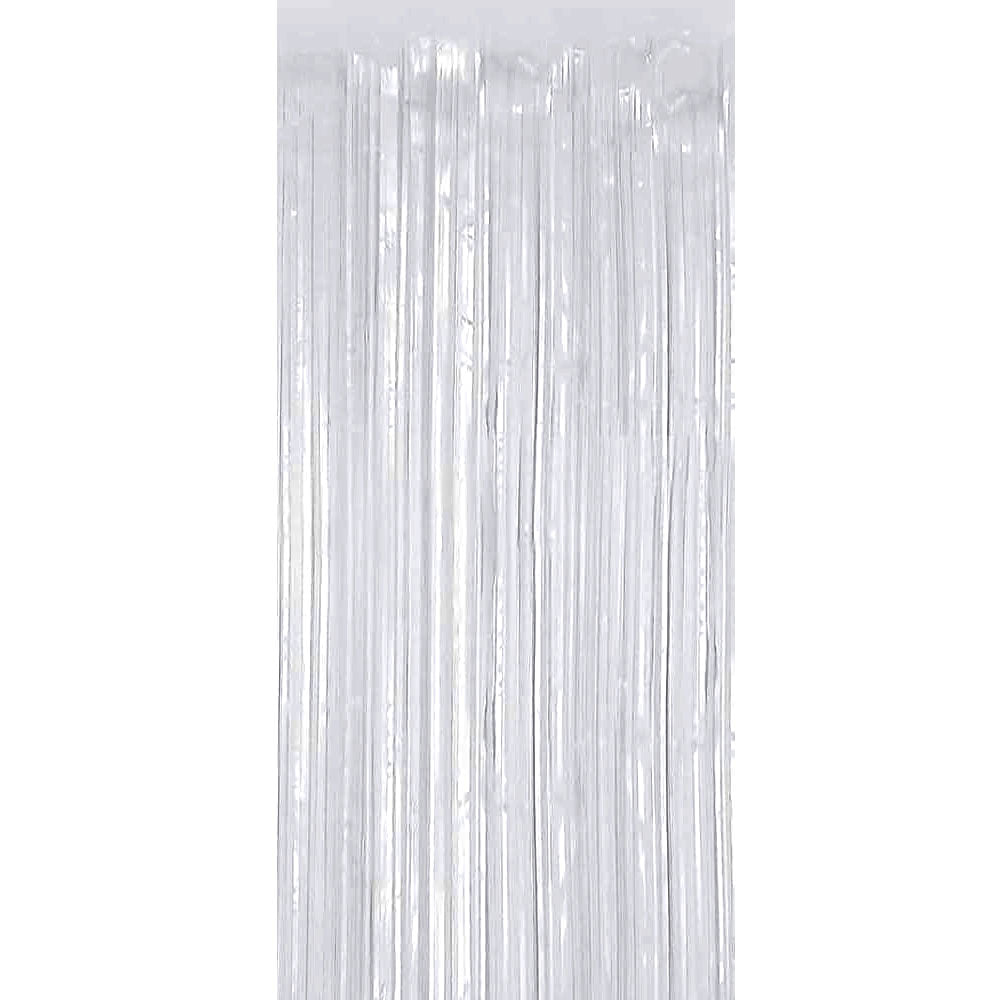 1x2m Foil Fringe Curtain - White (24 Packs)